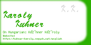 karoly kuhner business card